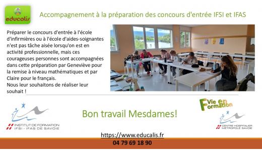 educalis formations CHMS IFAS IFSI IDE remise a niveau mathematiques francais preparation etudes