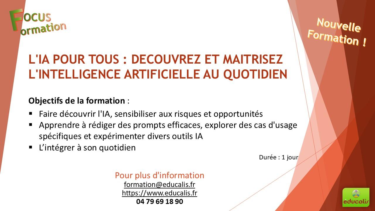 educalis organisme de formations IA